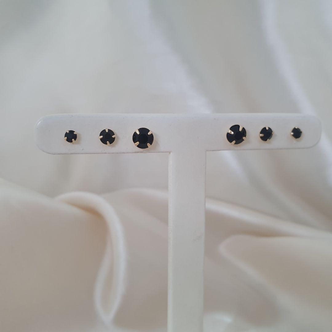 Brinco trio zirconia preta