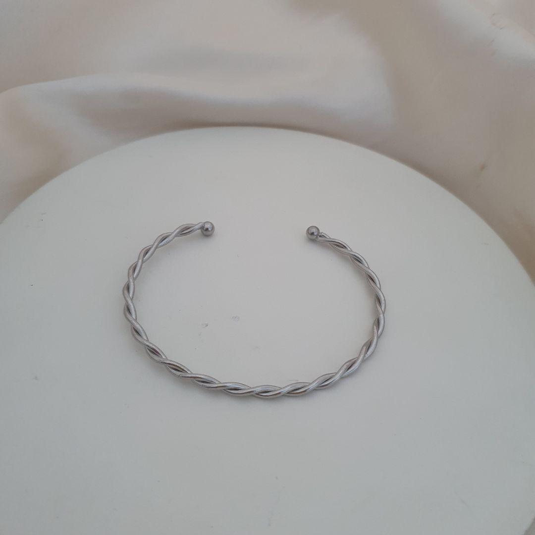 Bracelete inox aro trançado aberto